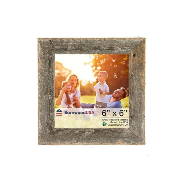 Barnwoodusa Rustic Farmhouse Reclaimed 6x6 Picture Frame (Weathered Gray) 672713212638